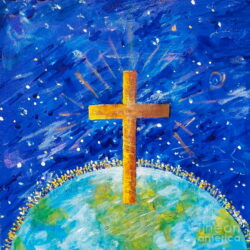 Cross on globe